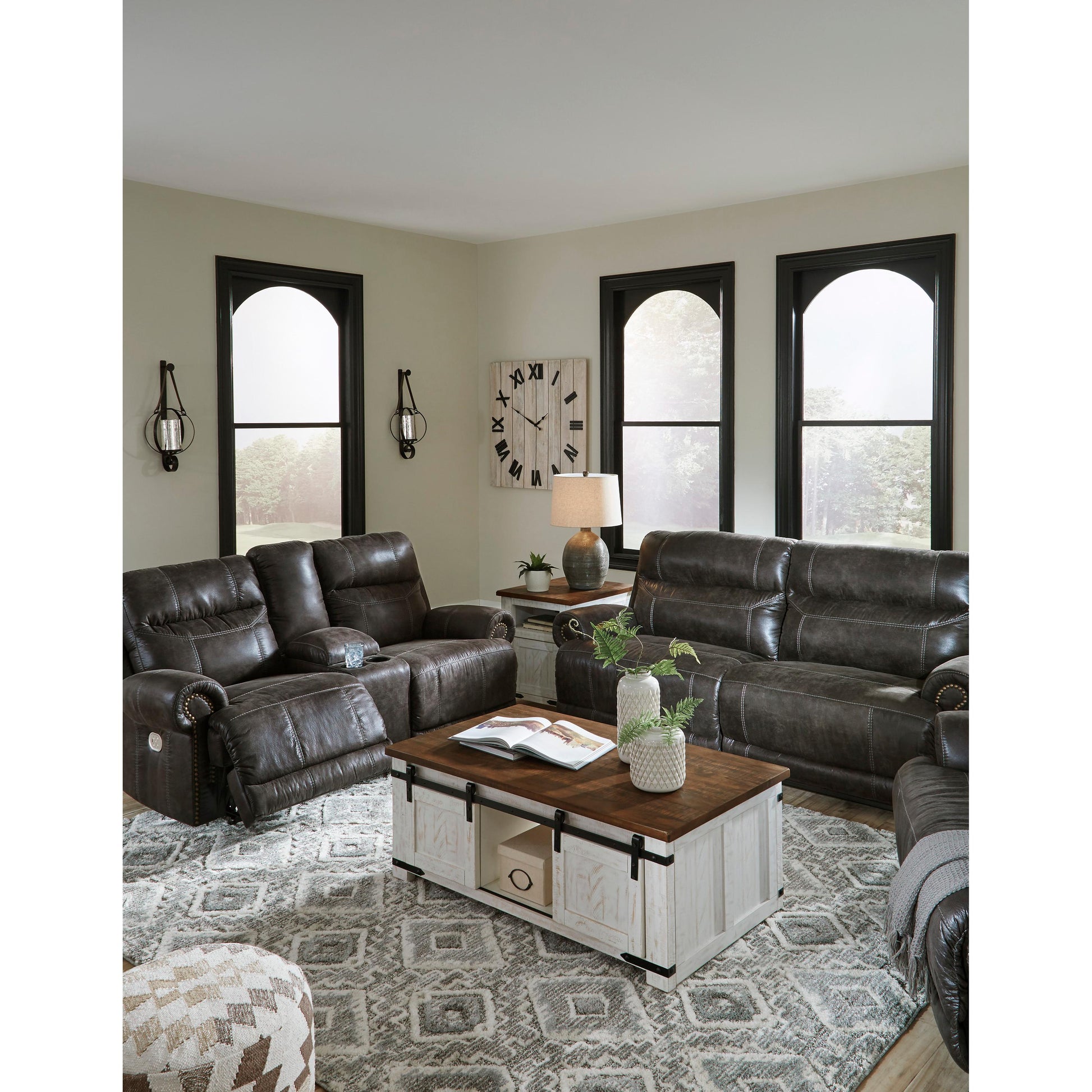 Signature Design by Ashley Grearview Power Reclining Leather Look Loveseat 6500518