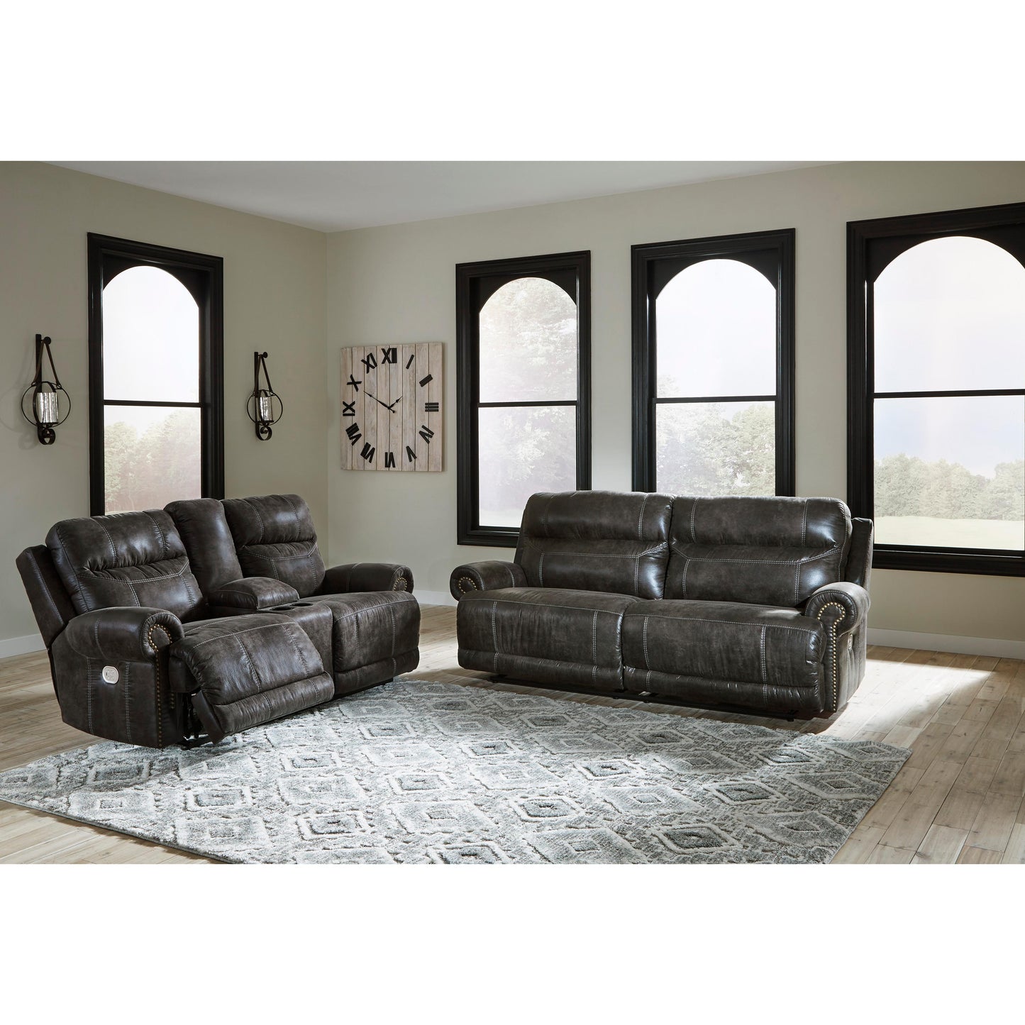 Signature Design by Ashley Grearview Power Reclining Leather Look Loveseat 6500518