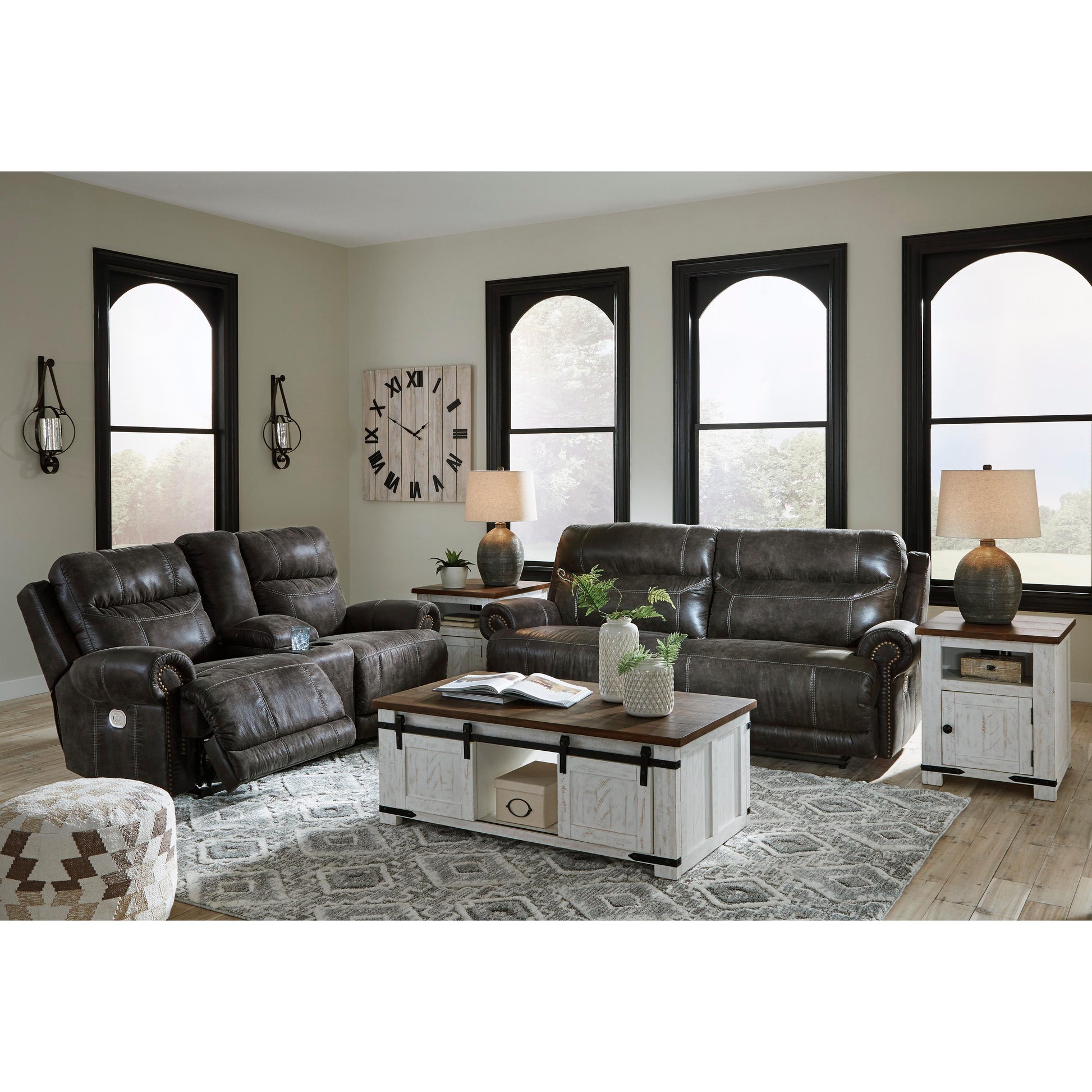 Signature Design by Ashley Grearview Power Reclining Leather Look Loveseat 6500518