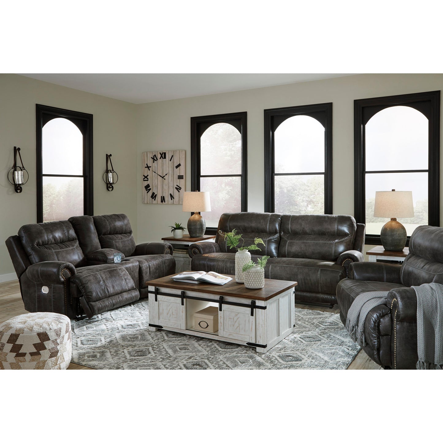 Signature Design by Ashley Grearview Power Reclining Leather Look Loveseat 6500518