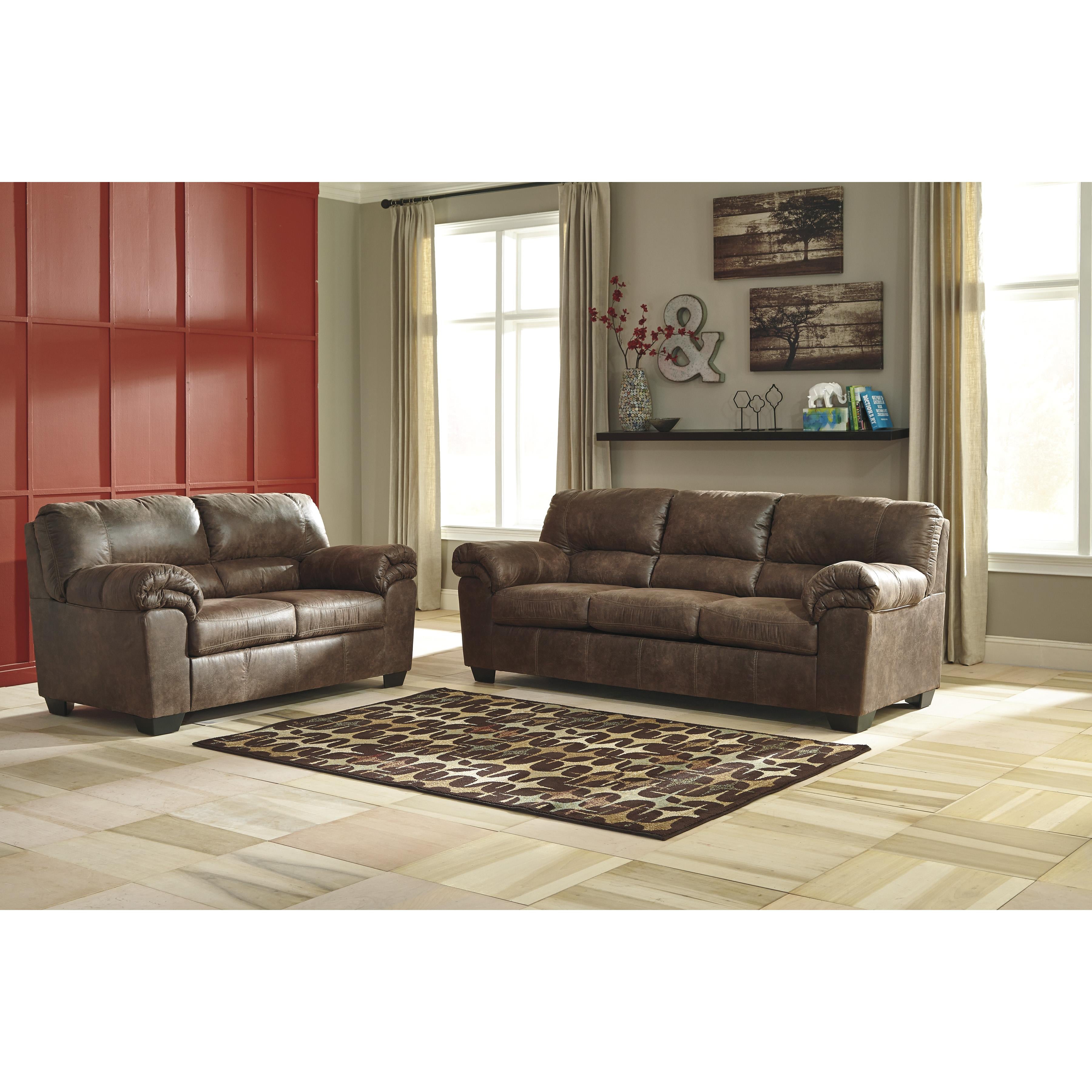 Signature Design by Ashley Bladen Stationary Leather Look Loveseat 1202035