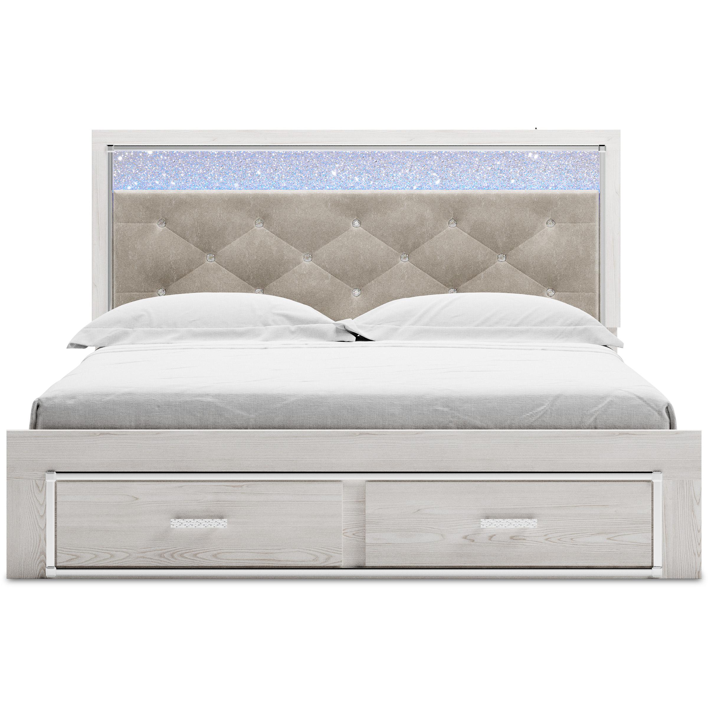 Signature Design by Ashley Altyra King Upholstered Panel Bed with Storage B2640-58/B2640-56S/B2640-95/B100-14