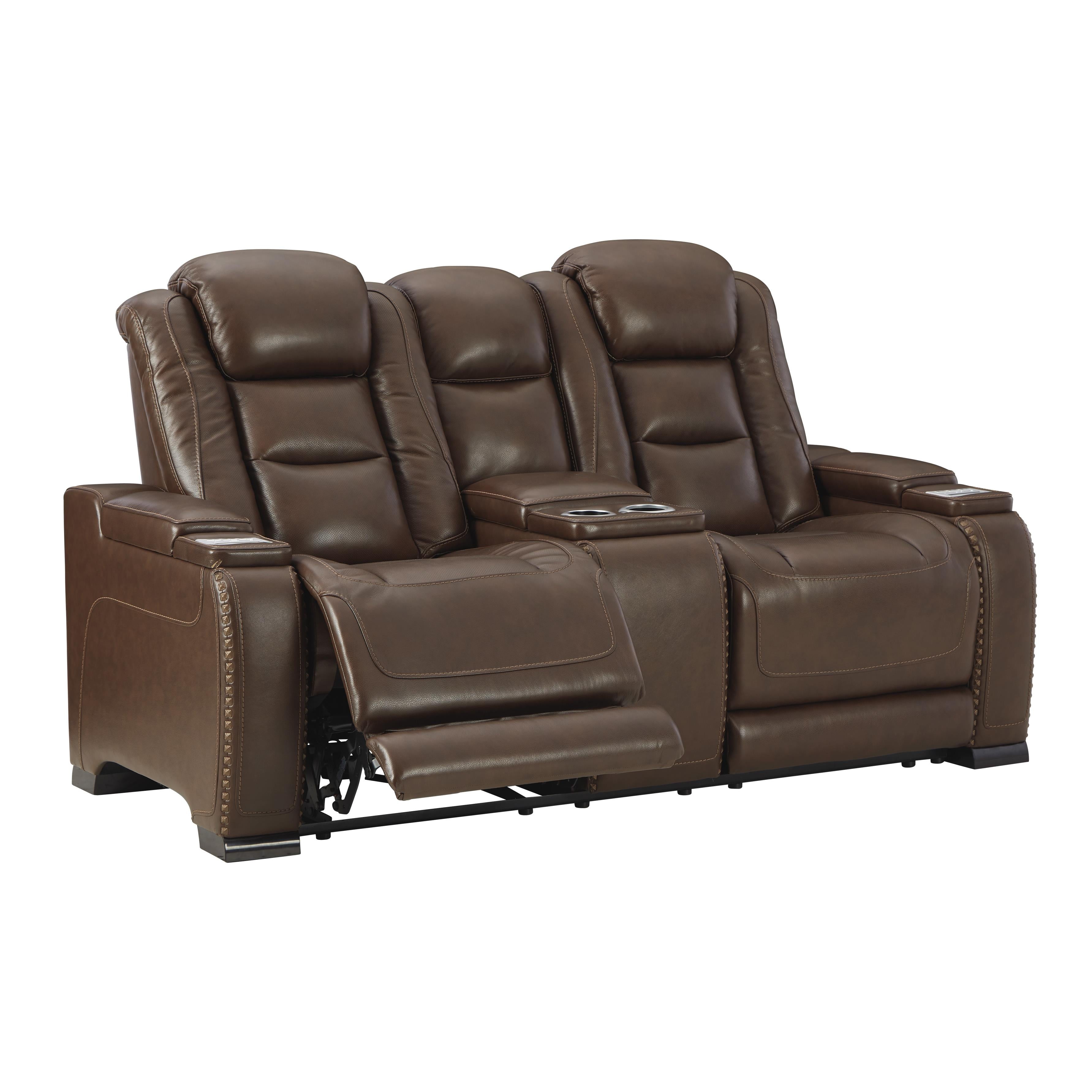 Signature Design by Ashley The Man-Den Power Reclining Leather Match Loveseat U8530618