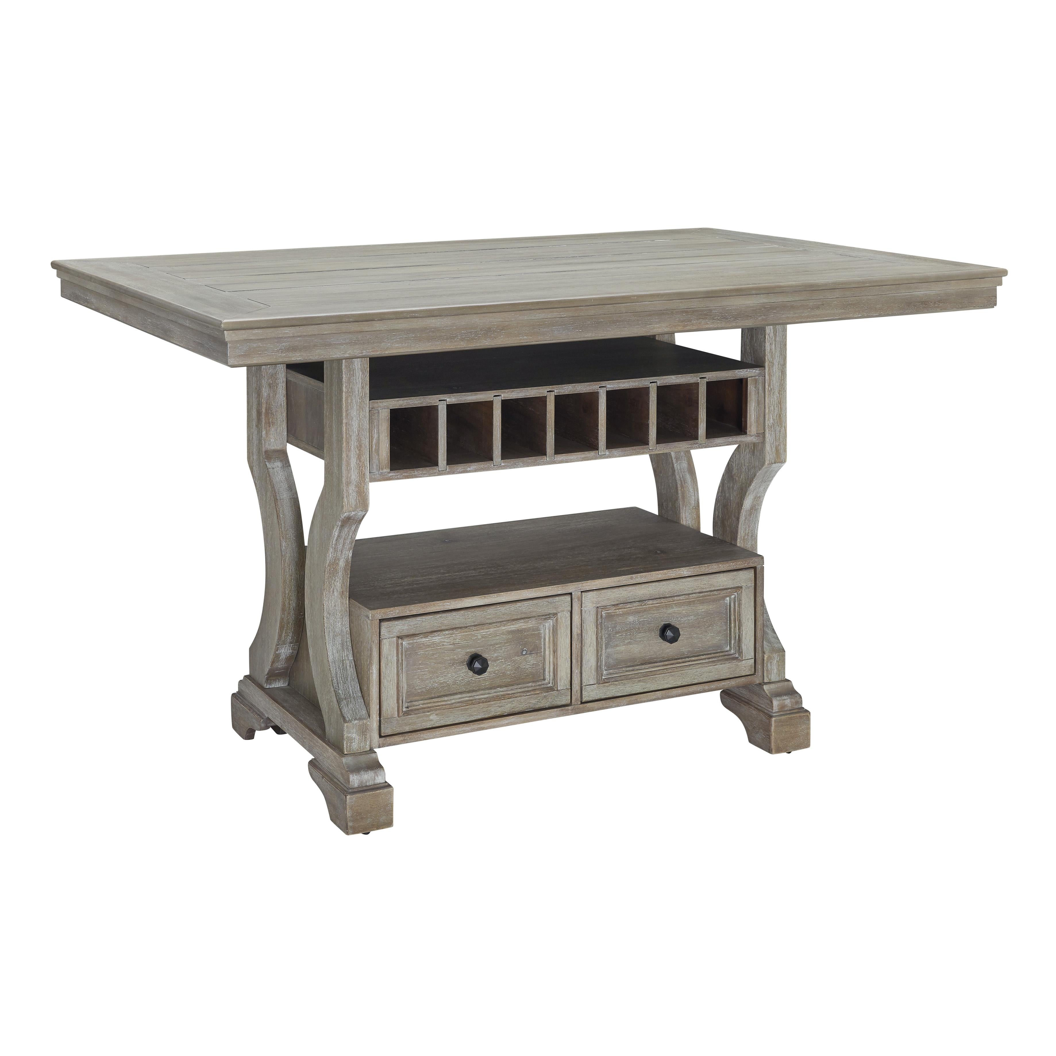 Signature Design by Ashley Moreshire Counter Height Dining Table with Pedestal Base D799-32