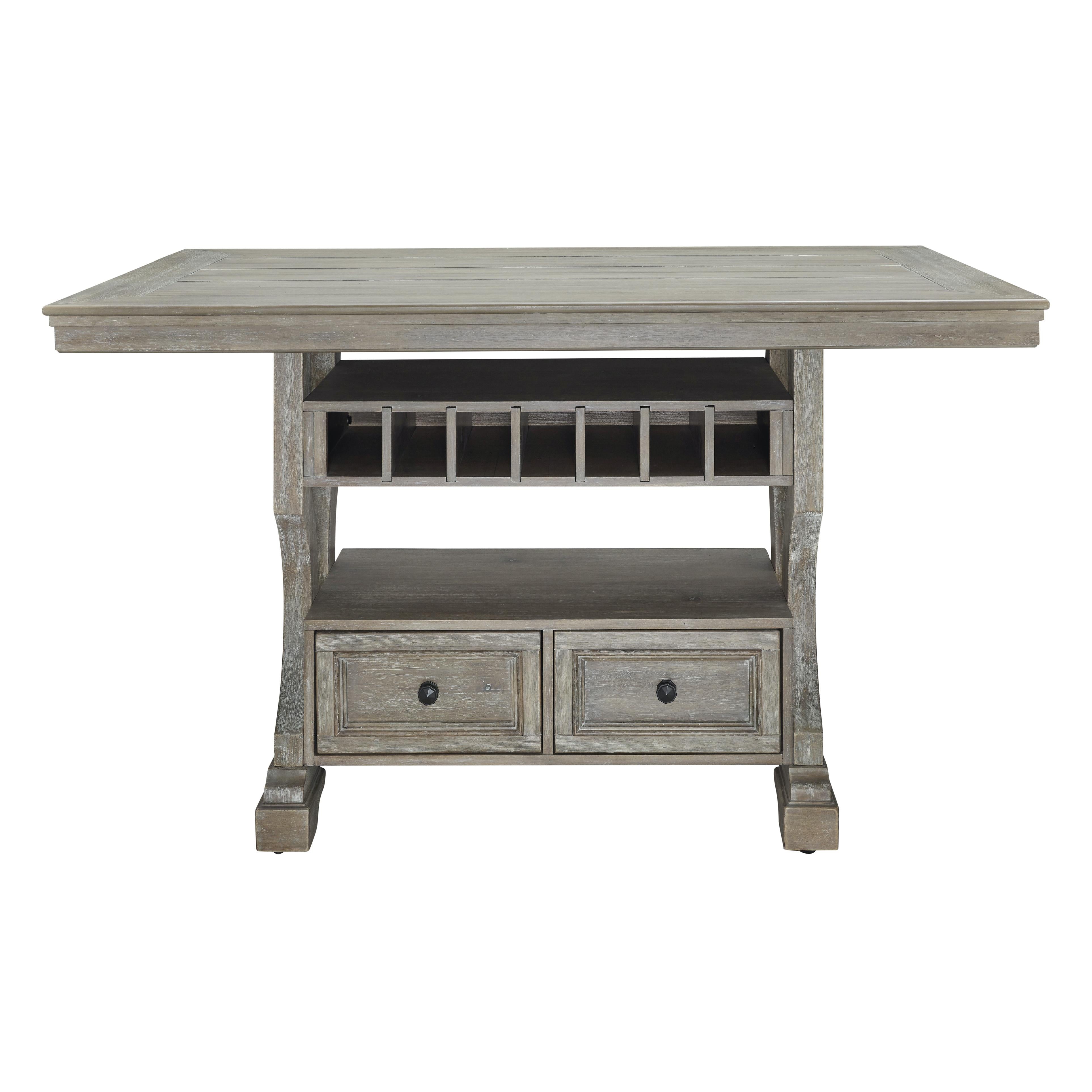 Signature Design by Ashley Moreshire Counter Height Dining Table with Pedestal Base D799-32