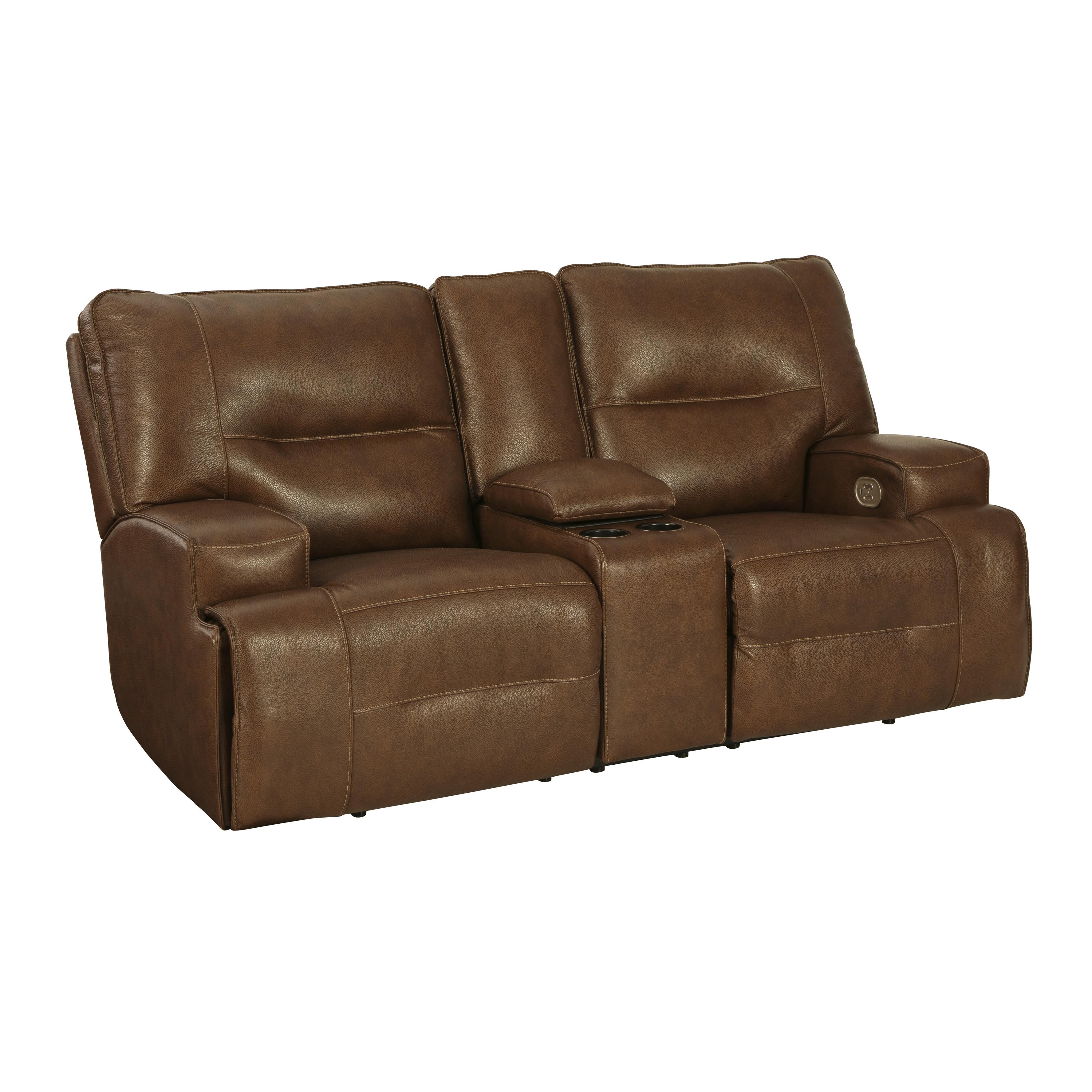 Signature Design by Ashley Francesca Power Reclining Leather Match Loveseat U2570518