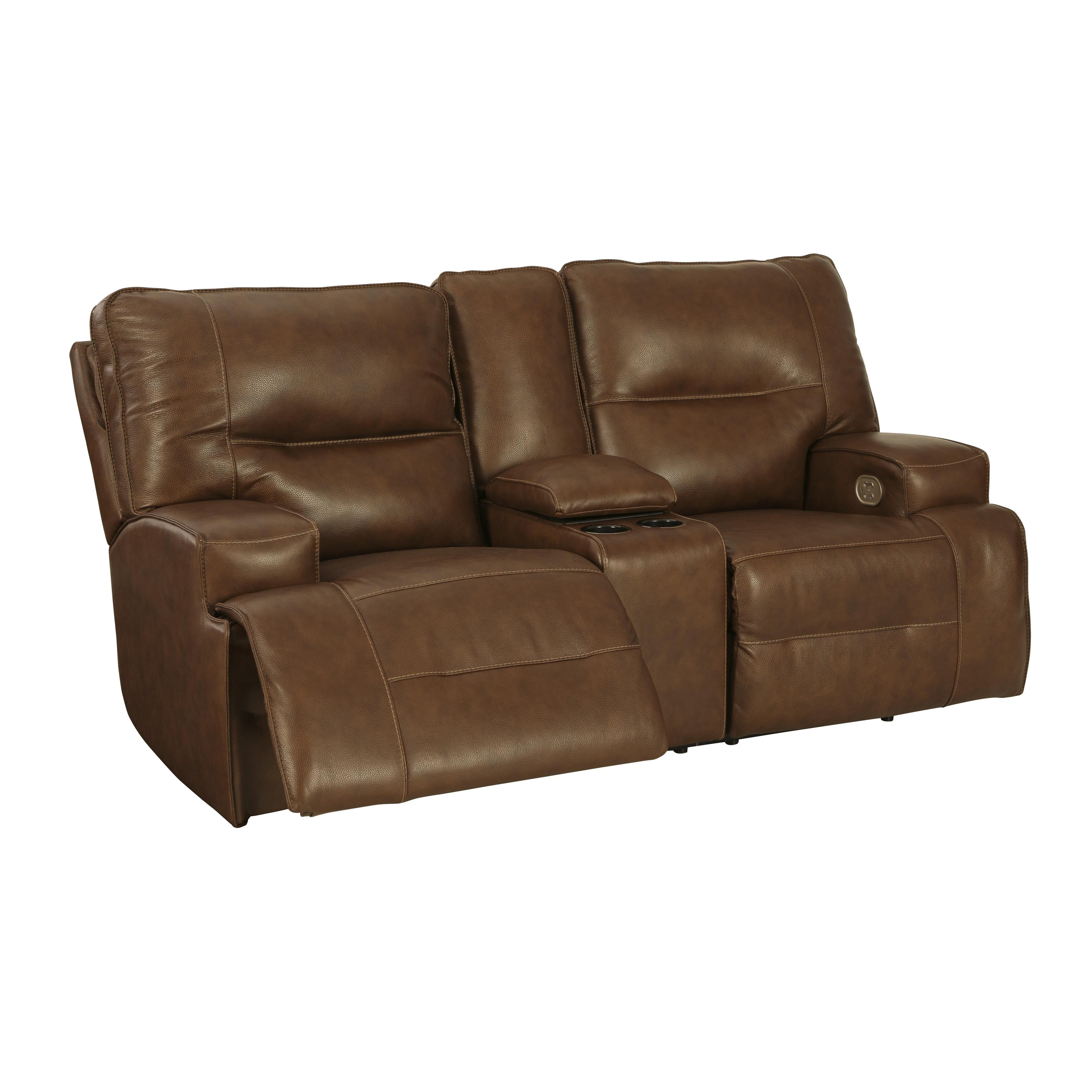 Signature Design by Ashley Francesca Power Reclining Leather Match Loveseat U2570518