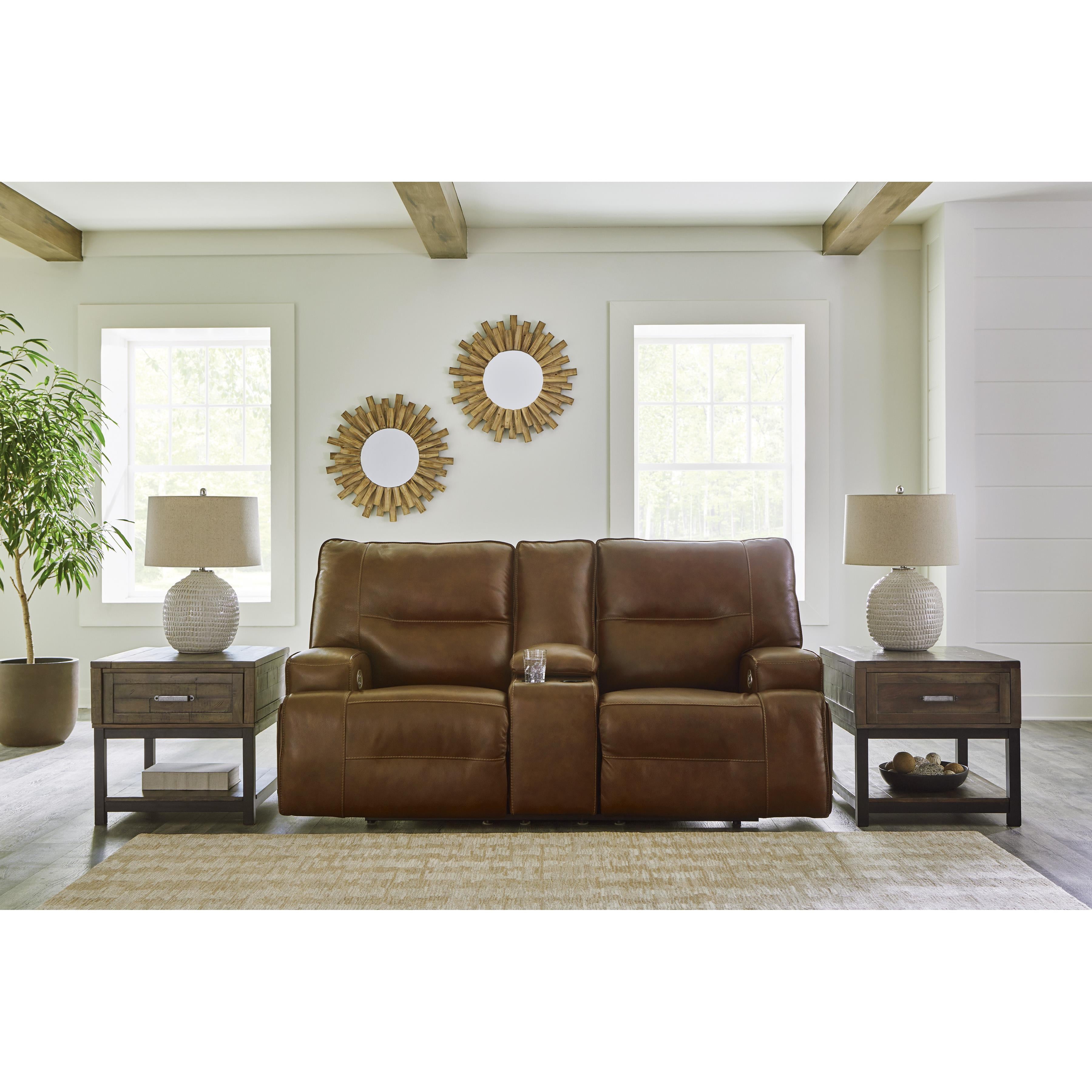 Signature Design by Ashley Francesca Power Reclining Leather Match Loveseat U2570518