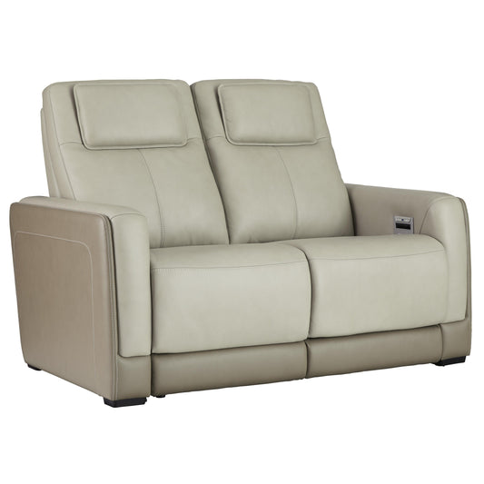 Signature Design by Ashley Battleville Power Reclining Leather Match Loveseat U3070514