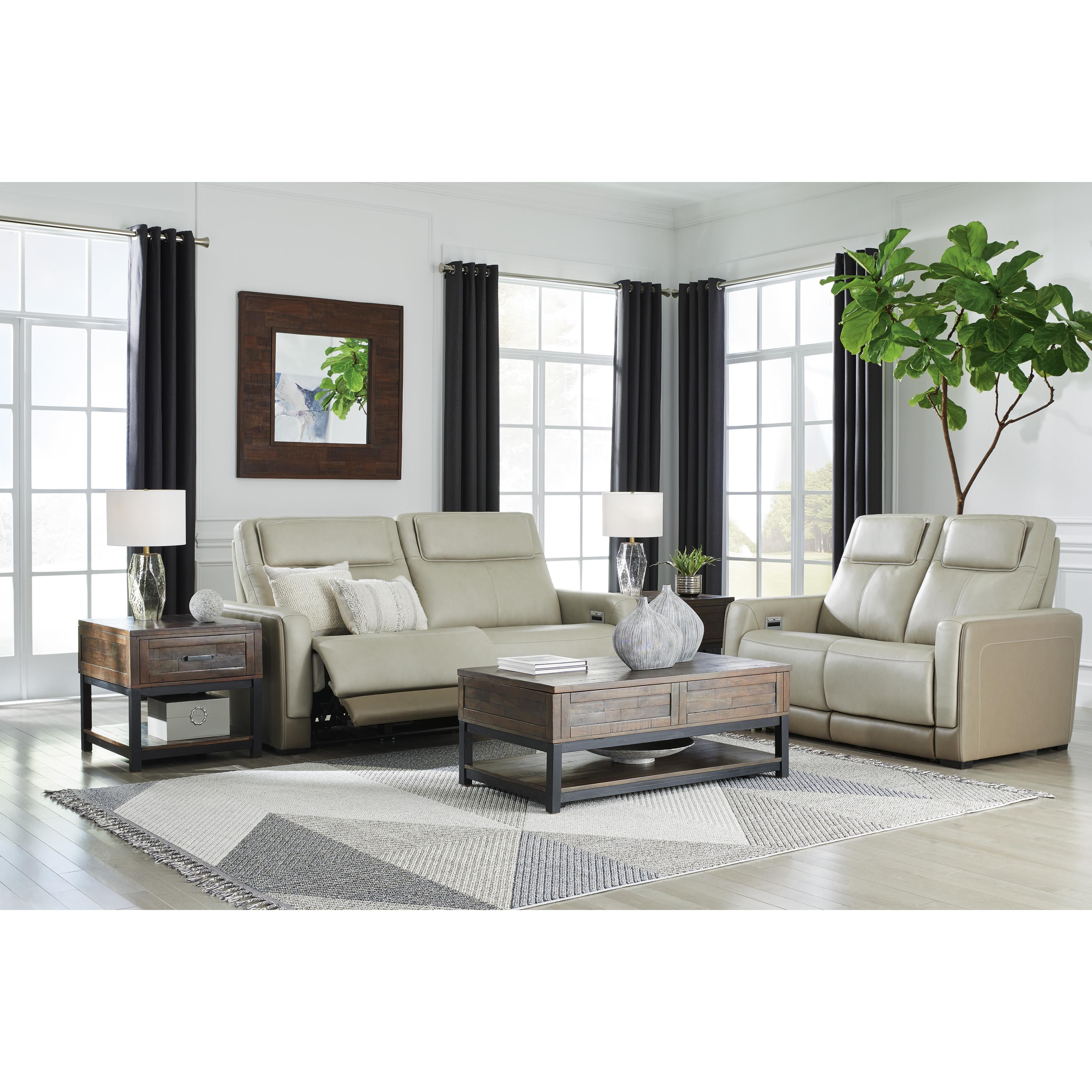 Signature Design by Ashley Battleville Power Reclining Leather Match Loveseat U3070514