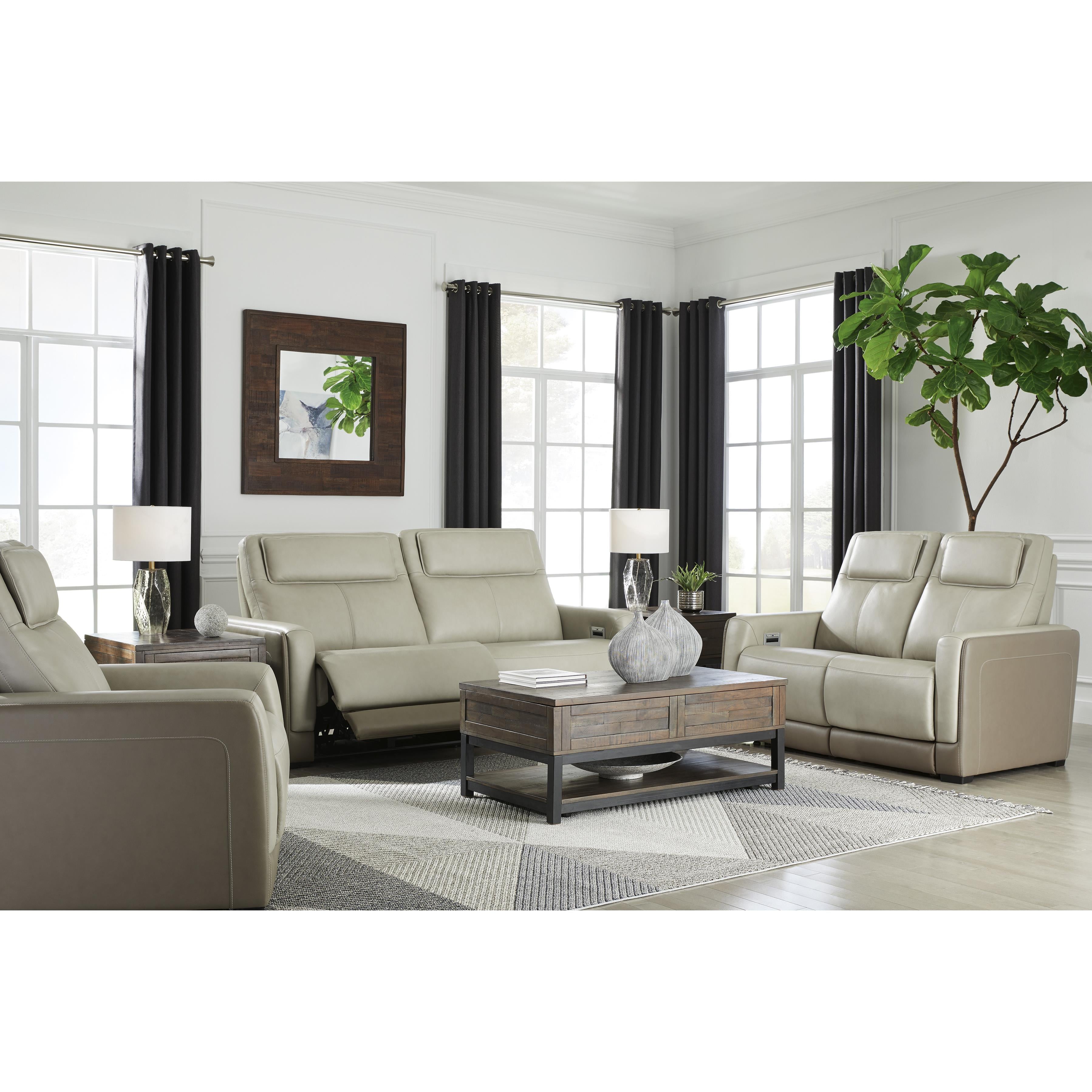 Signature Design by Ashley Battleville Power Reclining Leather Match Loveseat U3070514