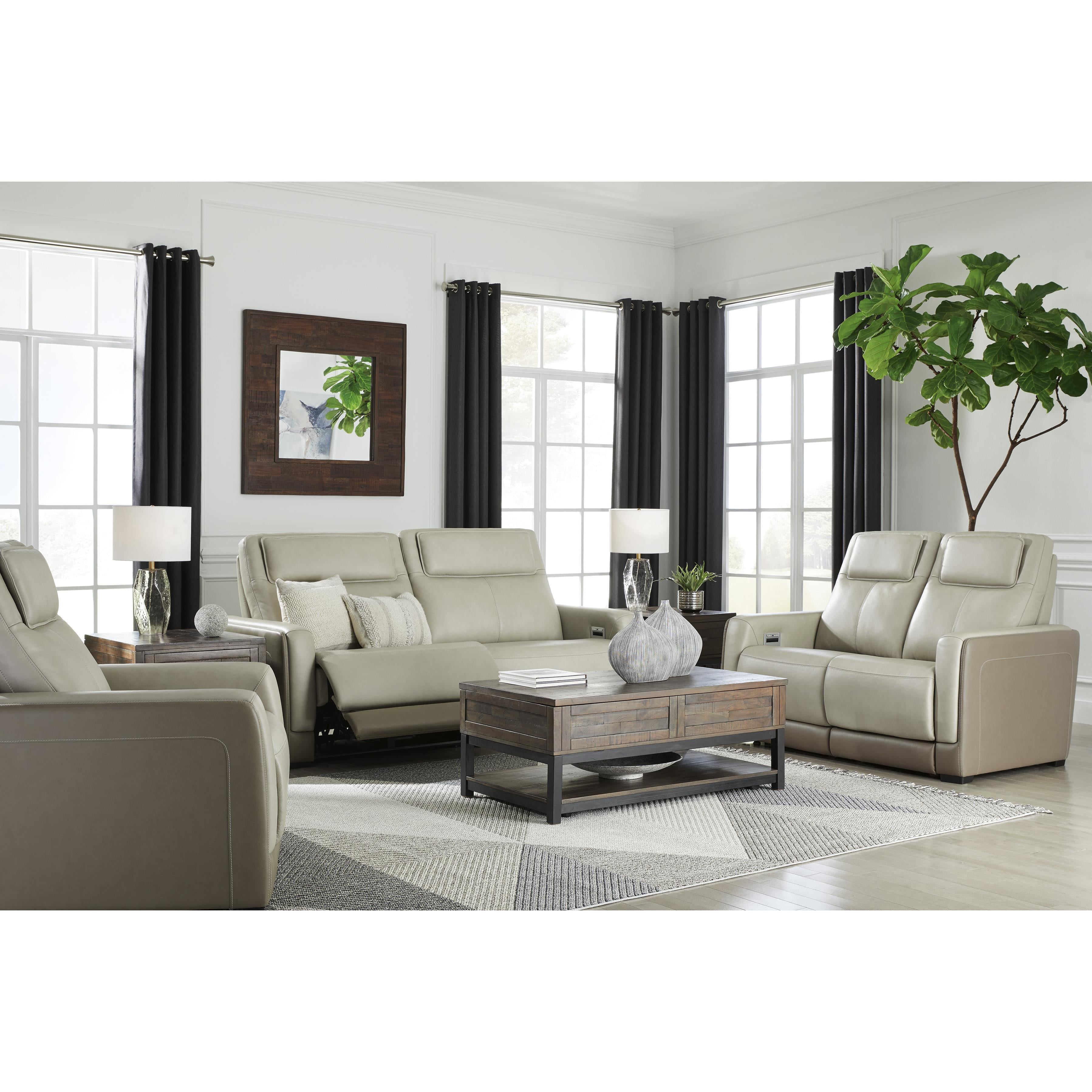 Signature Design by Ashley Battleville Power Reclining Leather Match Loveseat U3070514