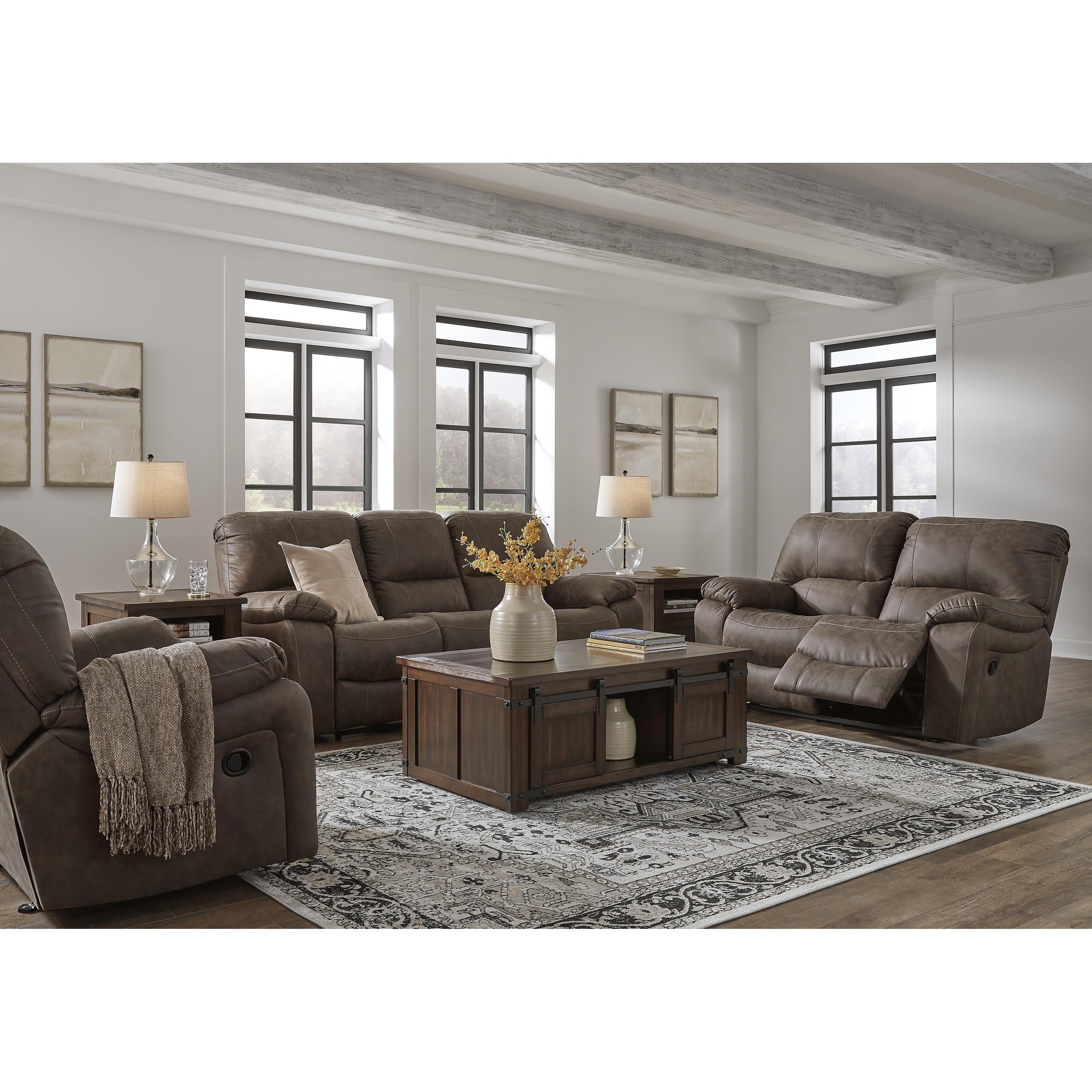 Signature Design by Ashley Kilmartin Reclining Leather Look Loveseat 4240486