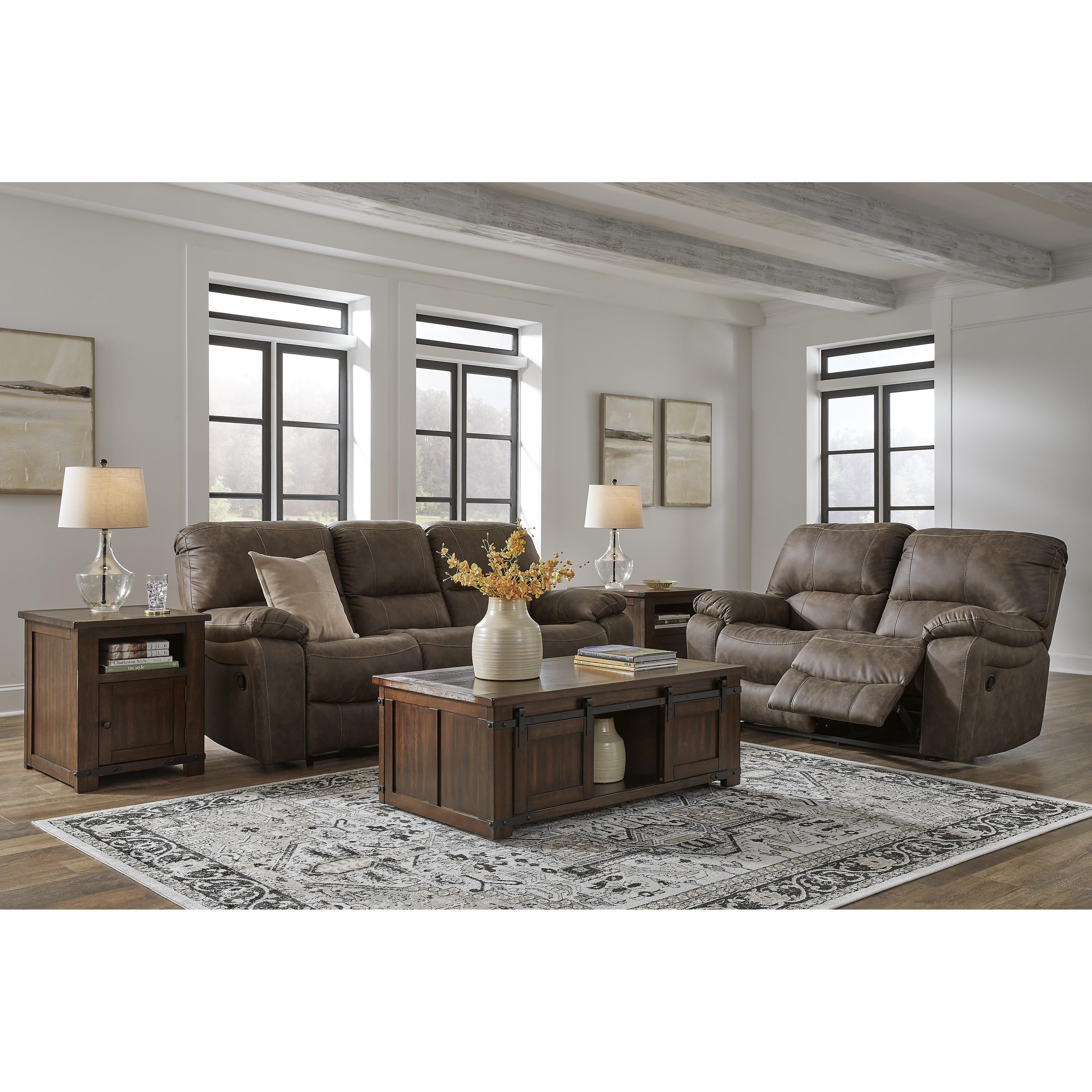 Signature Design by Ashley Kilmartin Reclining Leather Look Loveseat 4240486