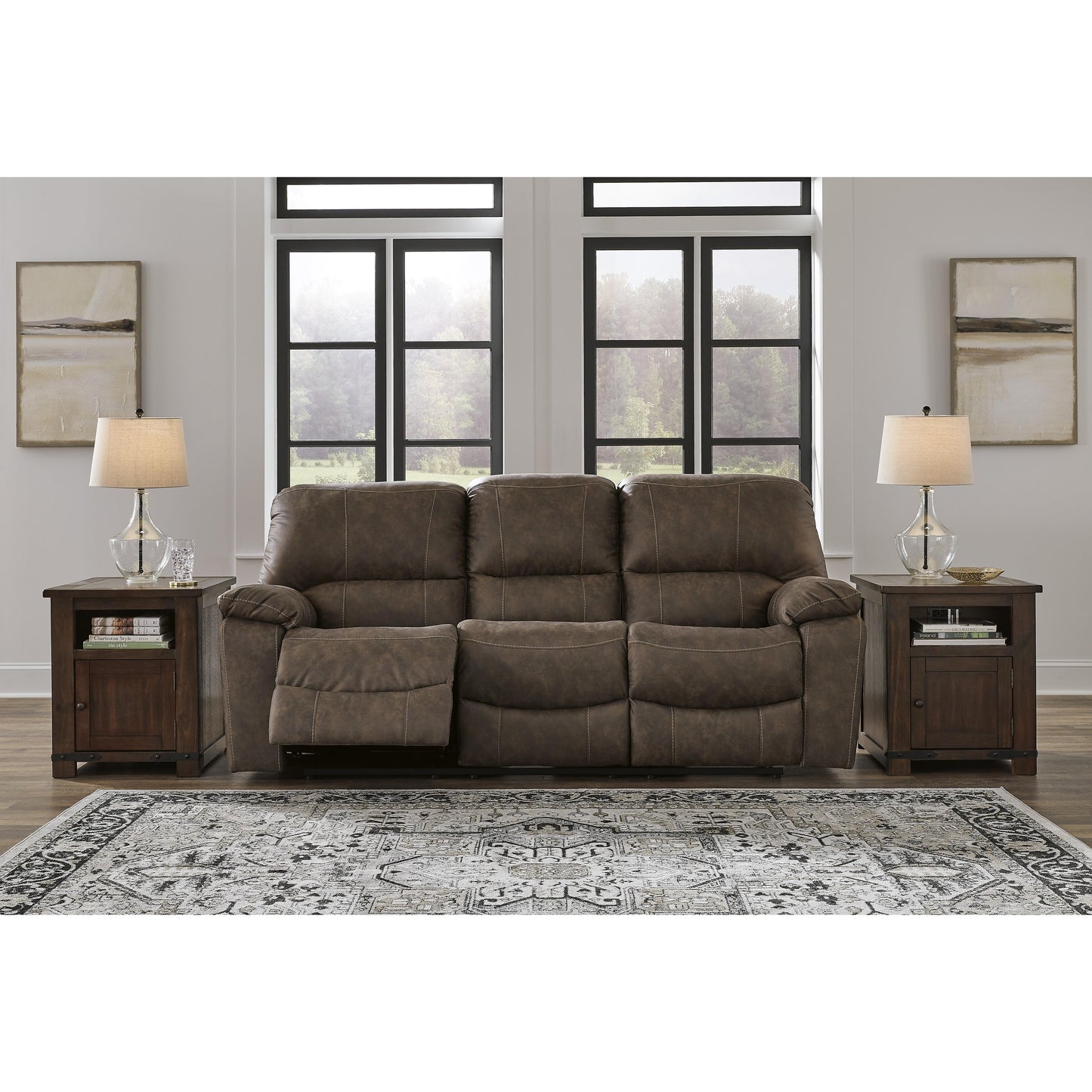 Signature Design by Ashley Kilmartin Reclining Leather Look Sofa 4240488