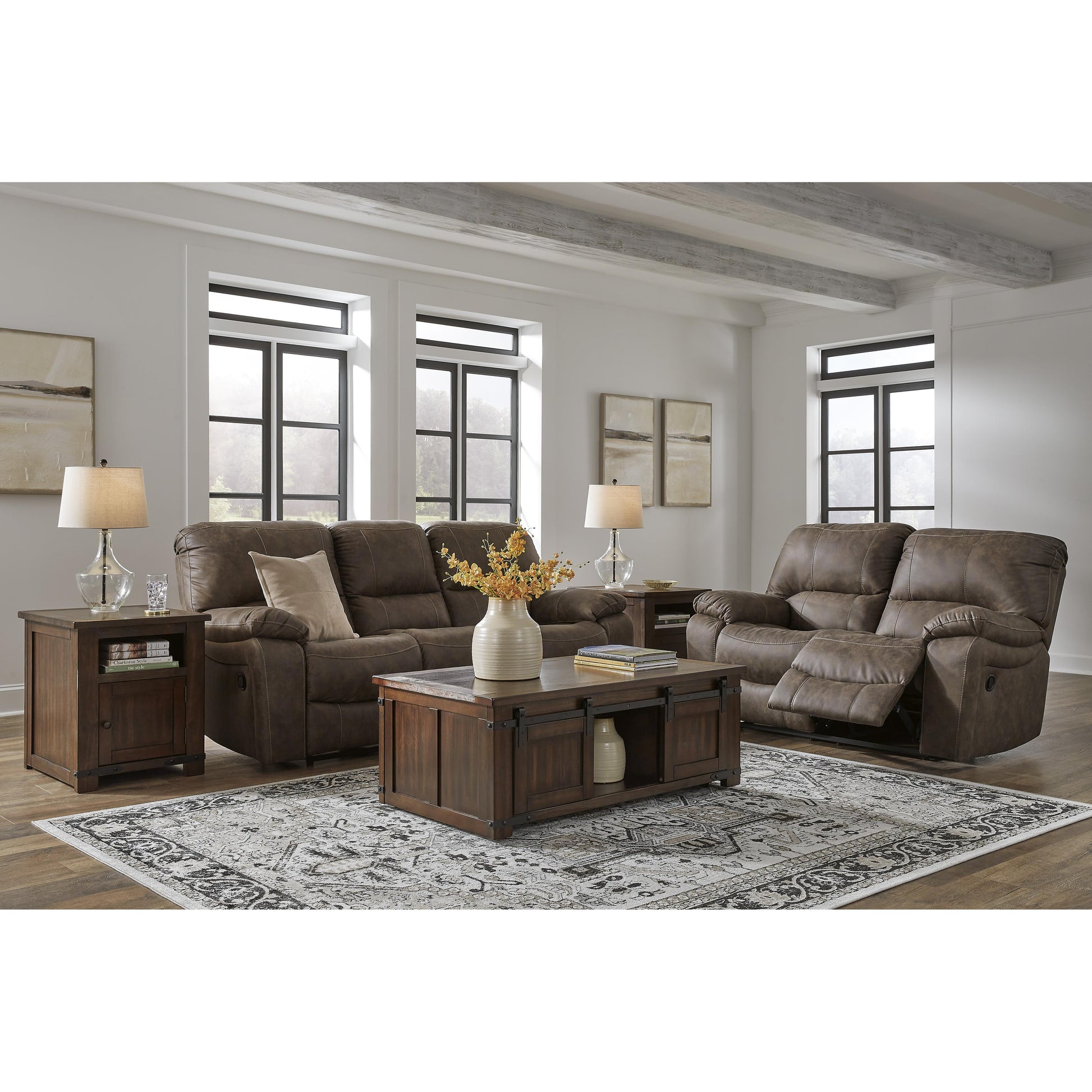 Signature Design by Ashley Kilmartin Reclining Leather Look Sofa 4240488