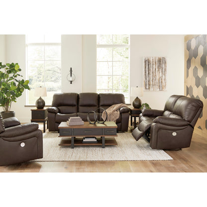 Signature Design by Ashley Leesworth Power Reclining Leather Match Loveseat U4380874