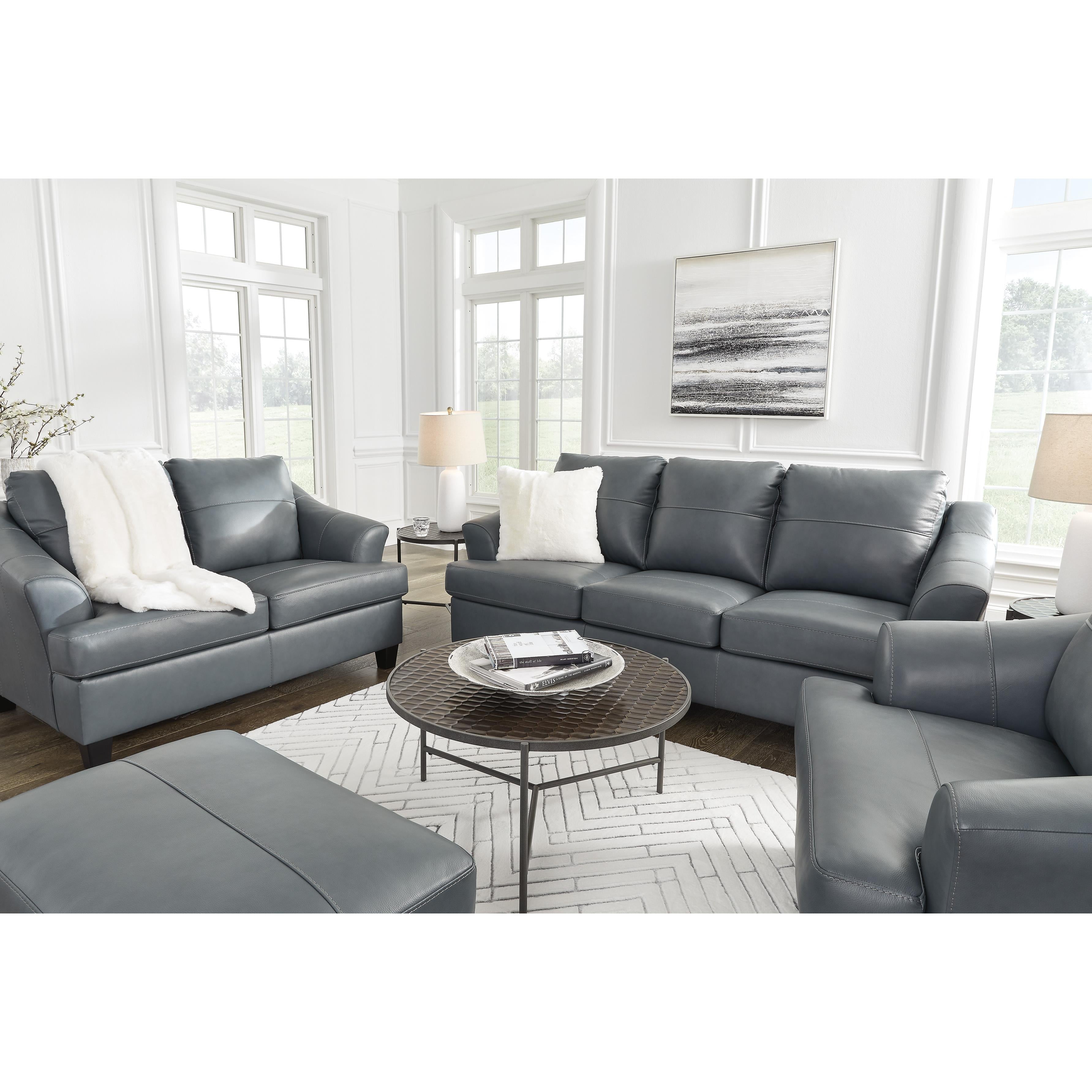 Signature Design by Ashley Genoa Stationary Leather Match Sofa 4770538